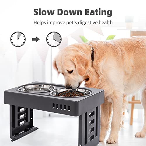 Jaoul Slow Feeder Dog Bowls Insert, Puzzle Slow Feeder Insert with 51 Octopus Suction Cups for Medium Large Size Dog Food Bowl Over 6.5" Wide (Black) - color: Black, size: Large(5.5 inch)