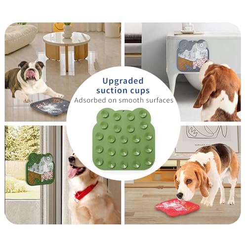 LPFALASAT Frog 3 Pack - Silicone Dog & Cat Lick Mat with Suction Cups - Anxiety Relief/Promotes Healthy Eating/Frozen & Dishwasher Safe - Pet Peanut Butter Lick Pad