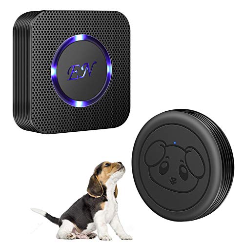 Dog Door Bell, Wireless Doggie Doorbells for Potty Training, Door Bell for Dogs to Go Outside, Dog Bells (Black, 1 Receiver + 1 Transmitter) - color: Black, size: 1 Receiver + 1 Transmitter