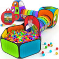 Playz 5pc Pop Up Play Tent and Crawl Through Tunnels for Kids w/Carry Bag - color: Rainbow Multicolor