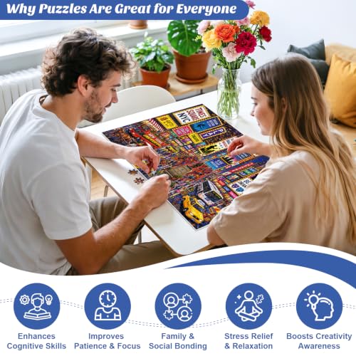 500 Piece Puzzles for Adults,New York City Times Square Jigsaw Puzzles - color: Times Square