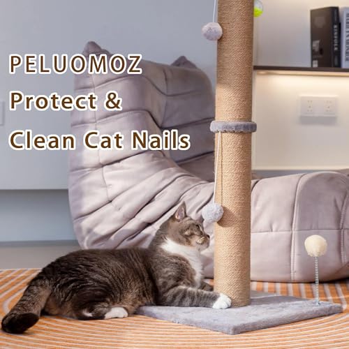 36'' Tall Cat Scratching Post for Indoor Cats with Sisal Post & Plush Toys - color: Gray