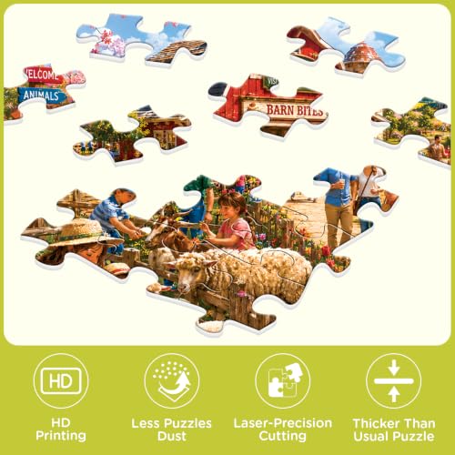 500 Piece Puzzle for Adults, Spring Petting Zoo Farm Puzzle 500 Pieces - color: Tourist Farm