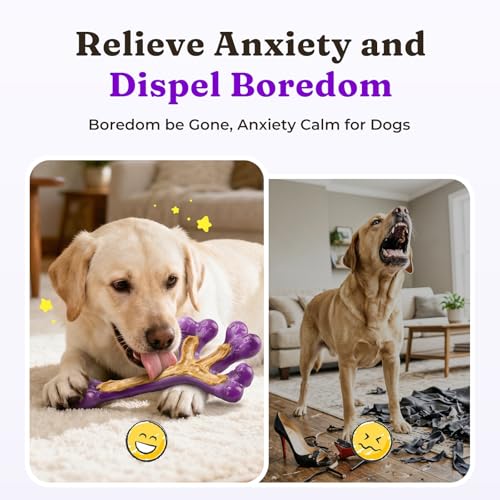 Frienhund 2-Pack Tough Dog Chew Toys for Aggressive Chewers, Beef, 20-90 Lb - color: Green & Purple-2-Pack