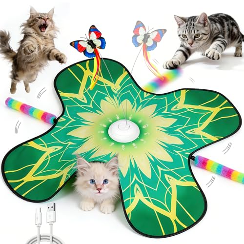 Interactive Indoor Cat Toy, Rechargeable Touch Automatic Hide and Seek Mat