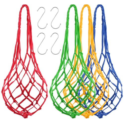 4 Pack Chicken Vegetable Hanging Feeder Mesh Veggie Holder Bags