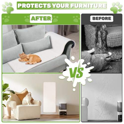 Uranshin Natural Sisal Cat Wall Climbing Carpet, Wall Scratcher Mat Pad - color: White, size: 39.3"Lx15.7"W, 1PC