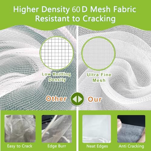 Drawstring Blueberry Netting for Bushes - 2 Pack 4.92×3.94Ft - Easy Install Reusable Garden Netting, Protective Mesh for Fruit Trees & Tomato Plants, Blocks Birds, Squirrels & Insects - size: 4.92×3.94 ft