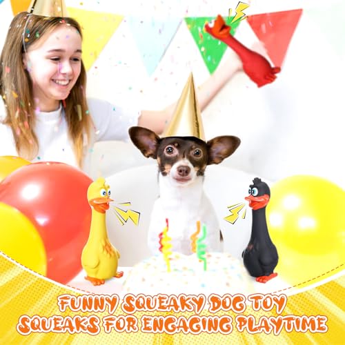 6 Pcs Latex Chicken Squeaky Dog Toys for Small Med Dogs, Cute Style