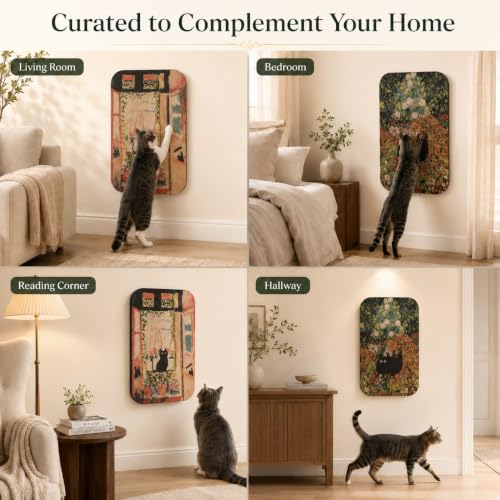 2 Pack Cat Wall Scratcher, Art Cat Scratching Board for Cats - color: Window & Garden
