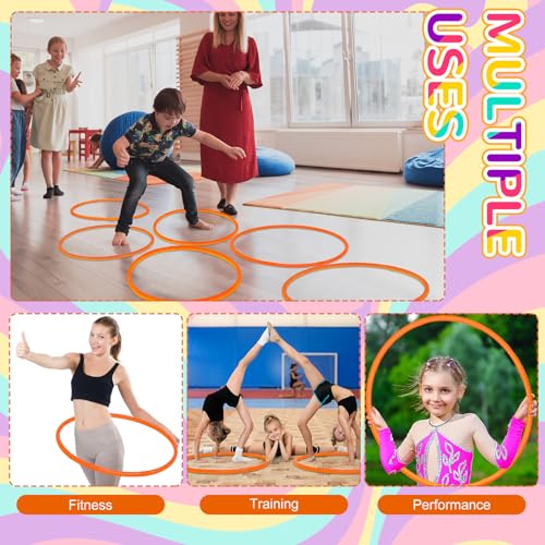 Shappy 6 Pcs Exercise Hoop Set Detachable Adjustable - color: Orange, size: 20 Inch