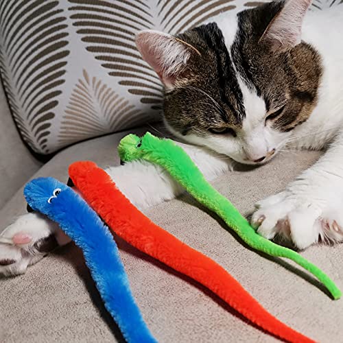 Cat Feather Toys Refills, 10 Pieces Worms Feathers Refills, Cat Wand Replacement Feathers Toy for Indoor Cats - color: Style-A