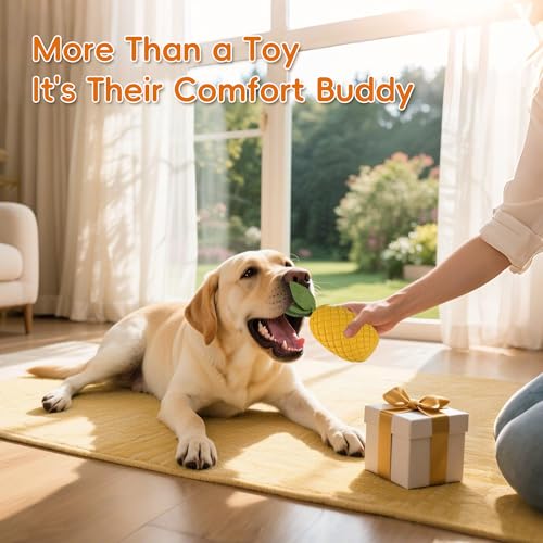 Pineapple Dog Toy for Aggressive Chewers, Tough Rubber - size: Large