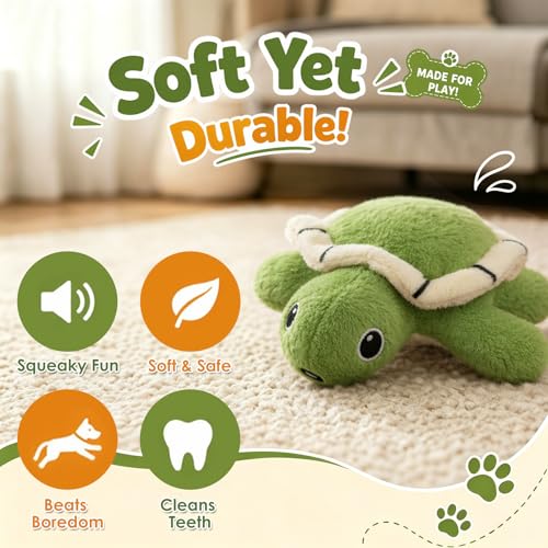 Hollypet Squeaky Hide and Seek Dog Toys for Small and Medium, 4 Turtles - style: 4 Turtles Refill