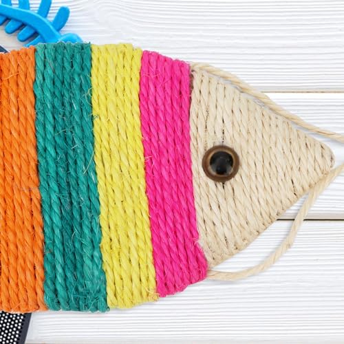 Hypeety Cat Scratching Board Creative Sisal Fish Shaped Cat Claw Pad Toy - color: Fish L