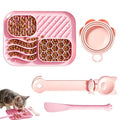 4-Piece Slow Feeder Cat Bowl Set, Lick mat for Cats