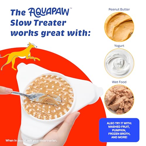 Aquapaw Lick Mat for Dogs 2-Pack, Suction Cup Dog Slow Feeder Pad & Licking Mat for Peanut Butter Treats – Calming Dog Bathing Aid, Stress Relief & Mental Stimulation for All Breeds - White