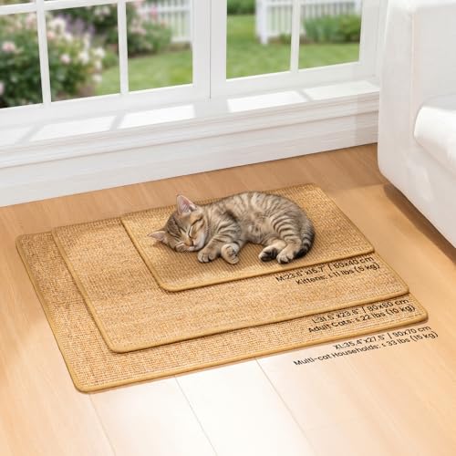 Conlun Cat Scratching Pad, 27.5x35.4in Sisal Mat Couch Protector - color: Brown, size: 1 Pack-XL (35.4'' X 27.5")