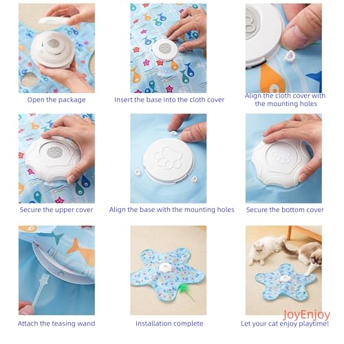 Hide and Seek Interactive Cat Toys, Puzzle Motion Activated for Indoor Cats - color: Fish Cover