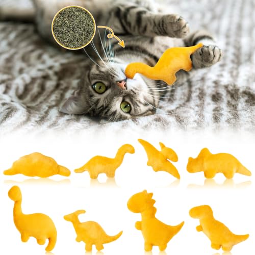 8Pcs Dino Nuggets Catnip Toys for Cat, Interactive Catmint Cat Toy Gift - style: Dino Nuggets (8 pieces)