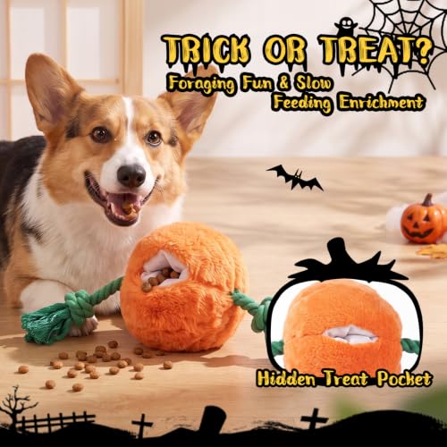 Halloween Fall Pumpkin Squeaky Tug Rope Dog Toys for Small & Medium Dogs - style: Halloween Jack-o-lantern Pumpkin