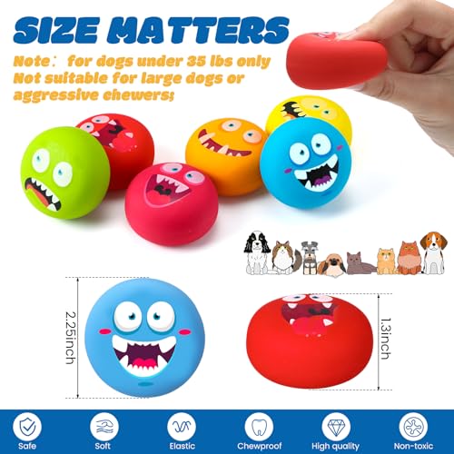 Hungdao 12 Pcs Squeaky Dog Toys, Small Dog Ball Bulk, Rubber Latex, Novelty - style: Novelty