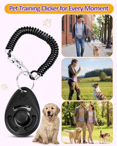 2-Pack Dog Treat Pouch with 2 Clickers, Silicone, Magnetic, Extra-Long Belt