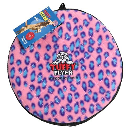 TUFFY® 2 Pack Ultimate Flyer Ultra Durable Plush Dog Toys - color: 2PK Pink Leopard Flyer