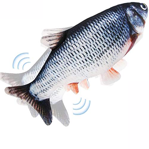 Tocirelo Cat Toys Flopping Fish with Catnip, Moving Interactive Cat Toy - color: Carp