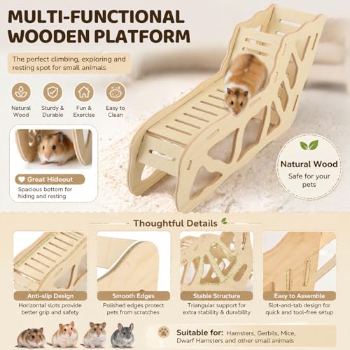 7 Pack Wooden Hamster Platform with Climbing Ladder