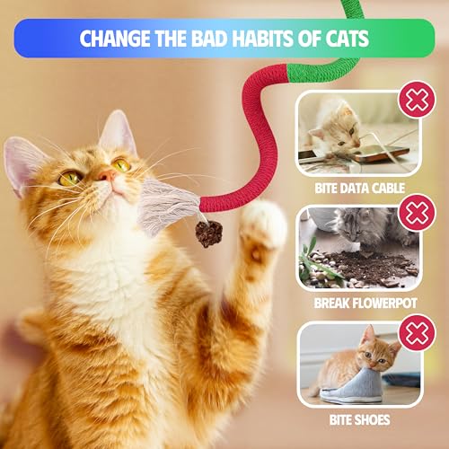 Silvervine Sticks Cat Chew Toys for Indoor Cats Dental Care Teeth Cleaning, Natural Kitten & Cat Teething Toys for Health, Catnip Toys Cat Chew Rope Suitable for All Breeds of Aggressive Chewers Cat - size: 1Pcs Chew Rope+1Pcs Silvervine Sticks