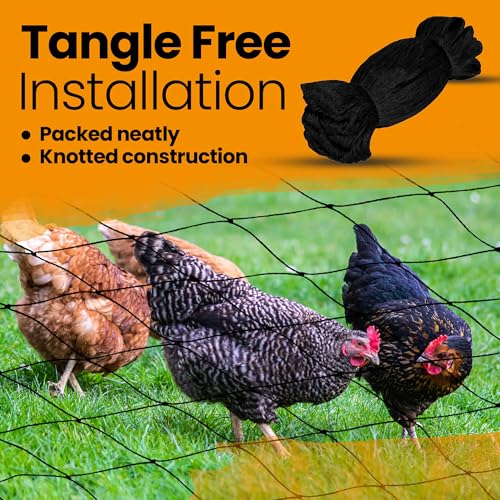 Harvesto Heavy Duty Bird Netting for Chicken Coops & Runs | Tree & Garden Netting Mesh 1-1/2" | Keep Hawks, Birds & Predators Away | Bird Netting for Blueberry Bushes, Vegetables & Fruit (25' x 50’) - size: 25' x 50' - 1.5"