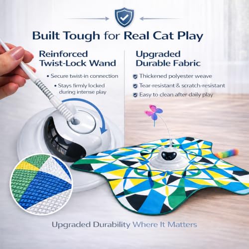 Interactive Cat Toy for Indoor Cats, 3-in-1 Automatic Tunnel Kitten Toy - color: Blue