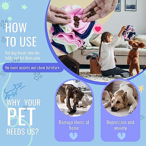 Pet Snuffle Ball, Puzzle Sniffing Interactive Dog Ball for Blind Dogs Training Stress Relief Dog Enrichment Toys Treat Machine Washable (15cm, Classic Pink Blue White) - color: Classic pink blue white, size: 15cm