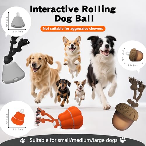 Interactive Dog Toys Automatic Rolling Dog Toys to Keep Them Busy (Acron) - color: Acron