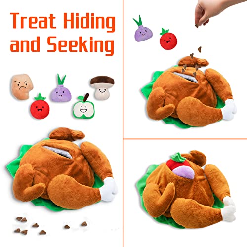 Thanksgiving Dog Toy, Hide and Seek Turkey Puzzle for Small Dogs - style: J-Turkey