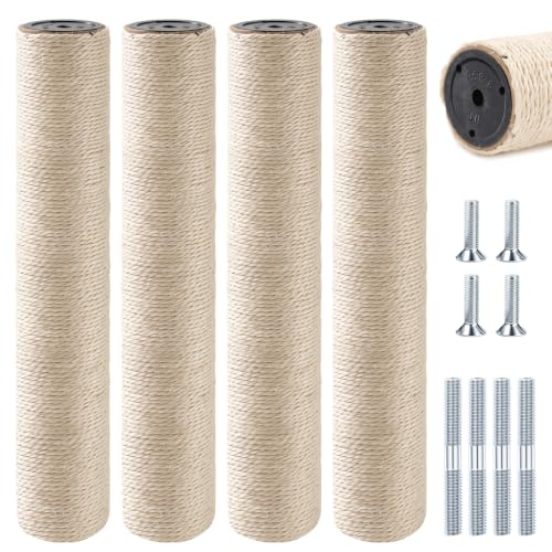4 Pack M8 Cat Scratching Post Replacement, 15.7 in Sisal Posts
