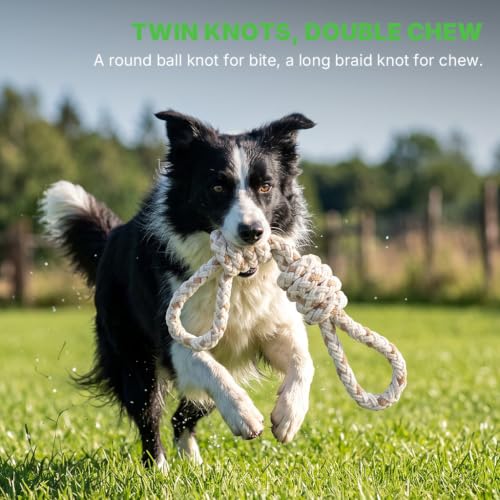 Tug of War Dog Toy, Dog Toys for Aggressive Chewers, Tough Dog Toys - color: Double Knot Tug
