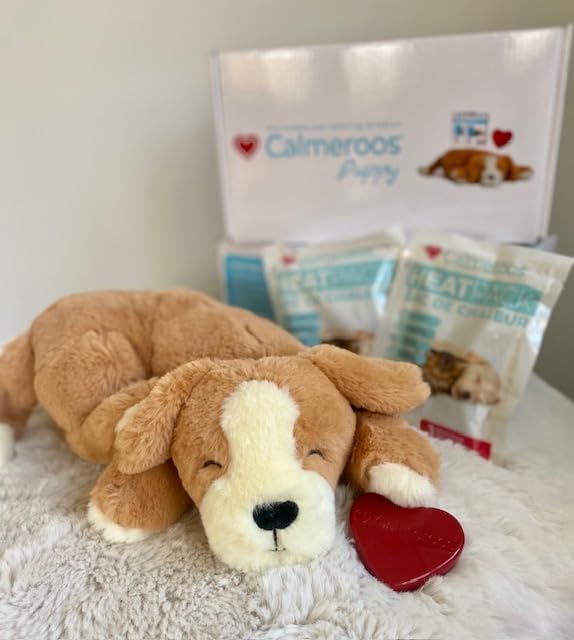 Plush Heartbeat Toy - Calming Anxiety Relief Toys for Puppies and Kittens - Heartbeat in a Soft Comforting Pet Plush for Dogs and Cats (Brown) - color: Brown