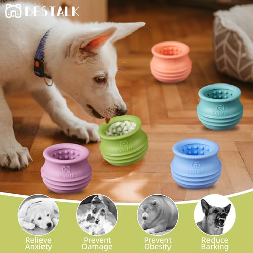 Dog Enrichment Treat Toy, Long-Lasting Wobbly Interactive Freeze Lick Toys for Dogs, Stuffable Puzzle Feeder Toy for Boredom, Silicone Treat Dispensing Chew Toy (Green,L) - color: Green, size: L