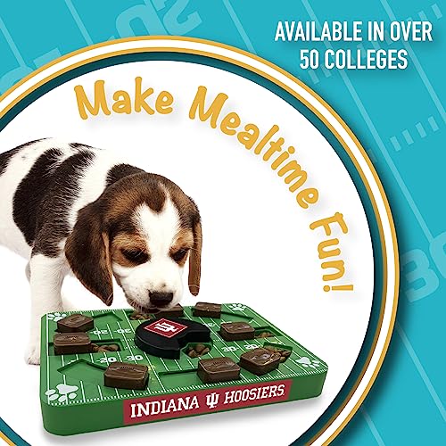 Pets First NCAA Indiana Hoosiers Puzzle Toy, Puzzle Treat Dog Toy, Interactive Dog Treat Toy, Dog Puzzle Feeding Slow Toy - color: Indiana Hoosiers, size: Standard