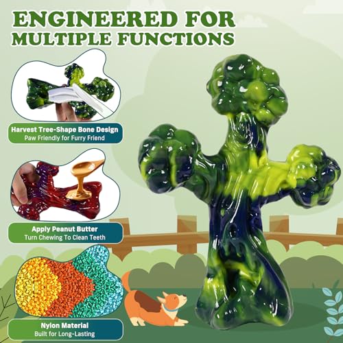 2Pack TreeBone Indestructible Dog Chew Toys for Aggressive Chewers - color: RedGreen