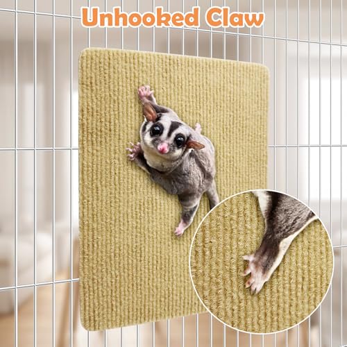 BNOSDM 6 Piece Sugar Glider Toys, Self-Adhesive Sugar Glider Climbing Mats Cage Accessories Set for Scratching Claws Sharpening Pads for Wall or Furniture Saving Space
