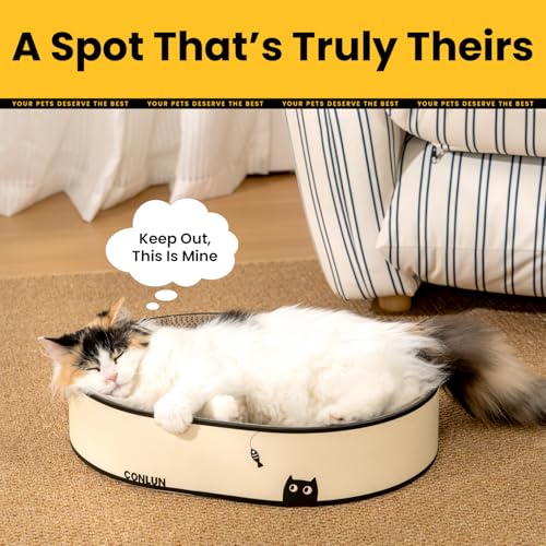 Conlun Oval Cat Scratcher Bed | Scratching Bowl Lounge for Cats | Large - color: Black Cat, size: Large(19.7"L x 13.8"W x 3.5"Th)