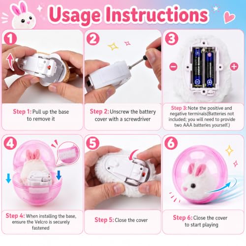 Self-Rolling Interactive Cat Ball, Electric Hamster Running Rolling Ball Toy, Rotate 360° Spin Moving Cat Ball, Fun Indoor Interactive Pet Ball for Cats Dogs Chasing，Pink - color: Pink