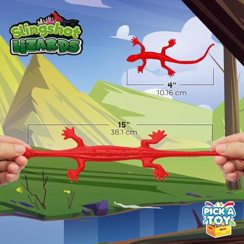 36 Set Sticky Gecko Lizard Toy Party Favor Slingshot, Stretchy Climbers On Wall for Kids, Goodie Bags Party Favors & Pinata Mini Toys Ages 5-12 - style: Gecko (36 Sets)