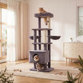 65in Large Cat Tree Heavy Duty Tower Condo & Sisal Posts for Cats - color: Grey-Plus