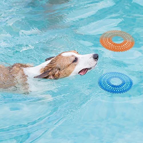 BLMHTWO 2PCS Dog Ring Toy, Dog Spiky Ring Squeaky Rings for Dogs