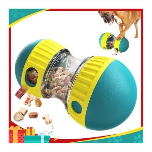 Mankoda Interactive Dog Puzzle Toy, Rolling Treat Dispenser Slow Feeder - color: Green