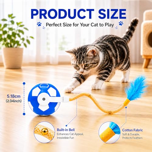 Cat Enrichment Toy, Chase Toy for Bored Indoor Adult Cats - color: C -Blue